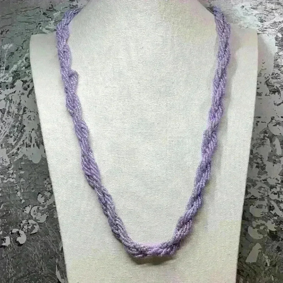 Lavender Seedbead Necklace Twisted Strands - Picture 1 of 2